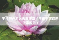 手机颜色怎么恢复正常（手机如何调回正常颜色）