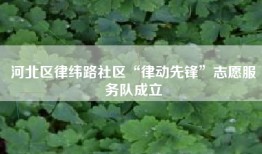 河北区律纬路社区“律动先锋”志愿服务队成立