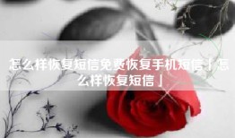 怎么样恢复短信免费恢复手机短信「怎么样恢复短信」