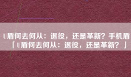 U盾何去何从：退役，还是革新？手机盾「U盾何去何从：退役，还是革新？」