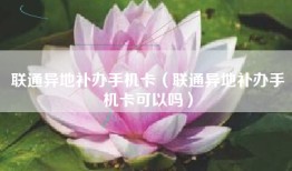 联通异地补办手机卡（联通异地补办手机卡可以吗）