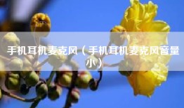 手机耳机麦克风（手机耳机麦克风音量小）