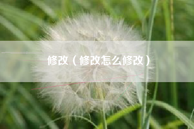 修改（修改怎么修改）