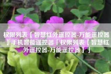 权限列表【智慧红外遥控器-万能遥控器】手机智能遥控器「权限列表【智慧红外遥控器-万能遥控器】」 权限列表【智慧红外遥控器-万能遥控器】手机智能遥控器「权限列表【智慧红外遥控器-万能遥控器】」