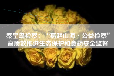 秦皇岛检察：“燕赵山海·公益检察”高质效推进生态保护和食药安全监督